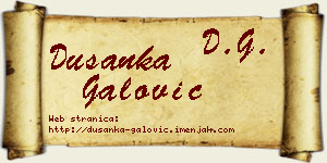 Dušanka Galović vizit kartica